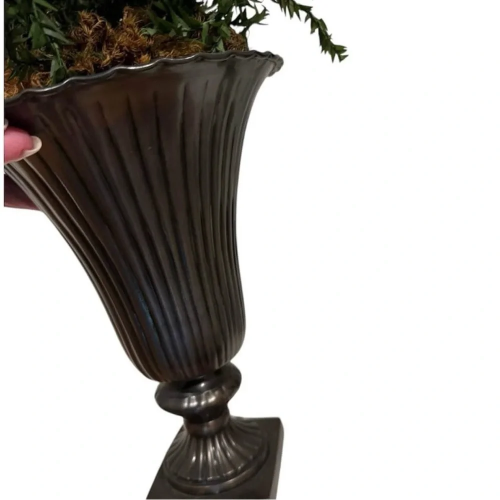 Set 2 Urns Pheasant Feathers Floral Arrangements Large Tabletop Decor Rustic
